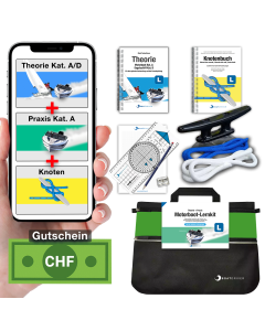 BOATDRIVER - Motorboot-Lernkit (mit Rapporteur) (d) | Lizenzkarte mit Gutschein