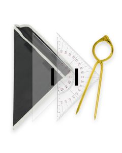 Navigations-Set 1 (Kurs- und Anlegedreieck mit Einhand-Marinezirkel)