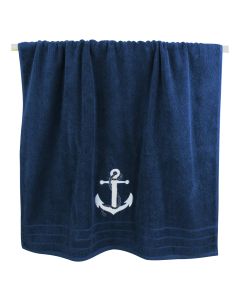 Bath towel - blue with anchor
