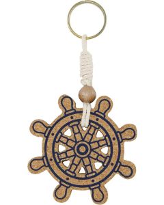 Keychain steering wheel made of cork