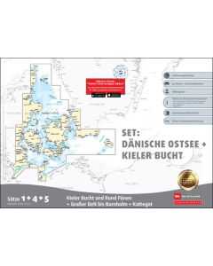 Sportbootkarten Satz 1, 4 und 5 Set: Dänische Ostsee und Kieler Bucht