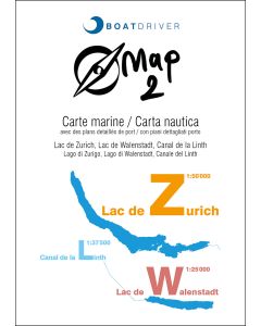 BOATDRIVER-Map-2 - Zürichsee, Walensee, Linthkanal