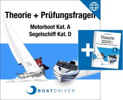 Online | BOATDRIVER - Theorie + Prüfungsfragen Motorboot Kat. A / Segelschiff Kat. D (dfie) + Buch (d)