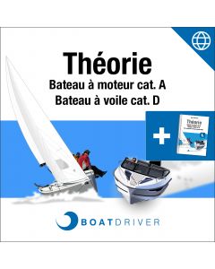 Carte de licence | BoatDriver - Théorie: Bateau à moteur cat. A / Bateau à voile cat. D + Livre (f)