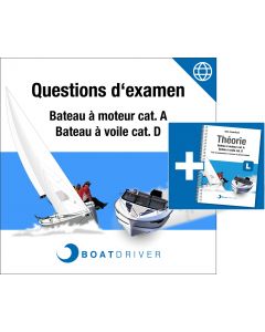 C.d.Lic | BoatDriver - Questions d'examen: Bateau à moteur cat. A/Bateau à voile cat. D + Livre (f)